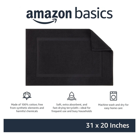 Amazon Essentials Black Bath Towels Plush and Absorbent - Picture 2 of 2